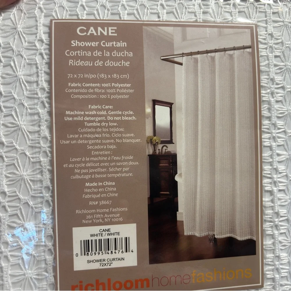 NIP Richloom Home Fashions White Textured Shower Curtain 72X72 NIP Xmas gift Co.